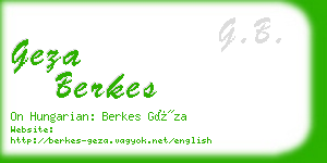 geza berkes business card